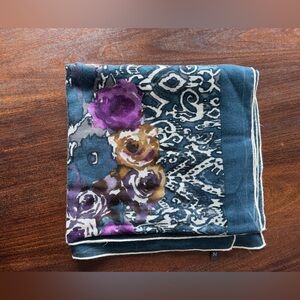 Loro Piana Rose Sauvage (painterly floral) cashmere large scarf/shawl